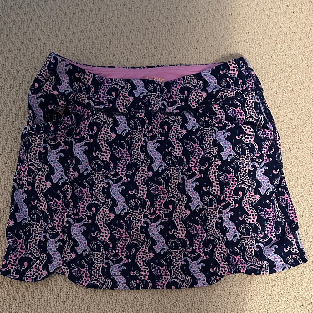 Lilly Pulitzer Pink and Black Mini Skirt